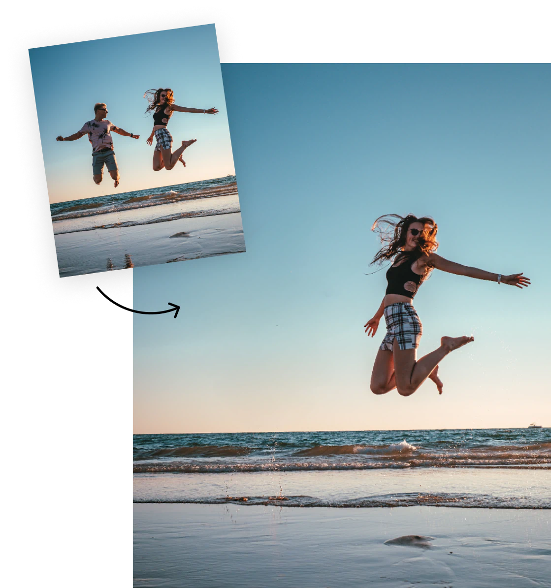 Removing people from photo before and after